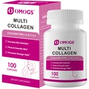 OMOGS Collagen Peptides Capsule,Natürlich Sourced Hydrolysed Collagen with prebiotic & Cranberry Extract - Haar, Haut, Nagel, Gelenk, Verdauungsgesundheit & Immununterstützung, Non-GMO, 100 Kapseln