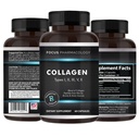 Collagen-Unterstützung (Typ I, II, III, V, X) Avian Sternum Hydrolysed Collagen Skin Peptides Collagen-Unterstützung mit Hyaluronsäure + Protein Complex + Natural Supplement (180 Kapseln)