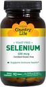 Country Life Selenium 100 mcg, Hefefrei - 90 Tabletten