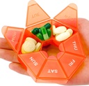 Pill Organizer, Pille Box, Kleine Pillen Fall, Medizin Organizer 1 Mal am Tag, Pillen Container,Medizinhalter,Weekly Daily Medicines Organizers Travel Box 7 Day (Orange)