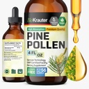 BIO KRAUTER Pine Pollen Tincture - Pine Pollen Pulver Flüssiger Extrakt für Immununterstützung - Alkohol & Zucker Kostenlose natürliche Kräuterergänzung - 4 Fl.Oz.