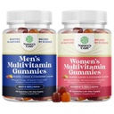 Bundle of Daily Mens Multivitamins Gummis mit Zink und Biotin für Energie und Immunität und Daily Multivitamin für Frauen Gummi - Gummy Vitamins for Health and Wellness - Non-GMO Gluten Free & Halal