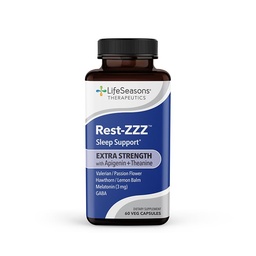 Rest-ZZZ Extra Strength - Sleep Support Supplement - Fall Asleep & Stay Asleep - Beruhigt Nervous System - Natürliche Muskelspannung & Restlessness - Low Dose Melatonin GABA & Kamille - 60 Kapseln