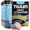 Nuun Energy Electrolyte Tabletten mit Ginseng, Koffein aus Grüner Tee-Extrakt, Vitamin B12, B6, B5, Magnesium & 4 Andere Elektrolyte, Glutenfrei & Vegan, Gemischte Aromen, 4 Packung (40 Portionen insgesamt)