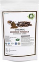 R V Essential Organic Licorice Powder 100gm/ 3.53oz/ 0.22lb Glycyrrrhiza Glabra Licorice Root Powder Mulethi Powder Yastimadu Powder Liquorics Powder USDA Organic Certified Supplement in Zip Lock Pouch