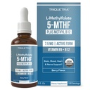 Bio Lfolat 7.5 mg Plus Methyl B12 Cofactor - Metabolisch aktive 5-MTHF-Form, Superior Form von Folat - Bio Berry Flavor, flüssige sublingual Form – Stimmung, Kognition, Methylierung (1oz)