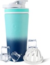 Ice Shaker Insulated Edelstahl Shaker Bottle | 26oz, Navy/Mint | Kalt für 30+ Stunden | Insulated Cup mit Twist-on Agitator | Odor-freie Flasche für Protein Shakes, Wasser, Smoothies, Cocktails