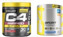 C4 Ripped Sport Pre Workout Powder Fruit Punch - NSF zertifiziert für Sport + Sugar Free & C4 Sport Pre Workout Powder Blue Raspberry - Pre Workout Energy