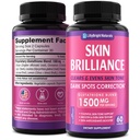 Glutathion Kapseln - 1.500mcg L-Glutathion Ergänzung mit Vitamin C - Hautton Enhancer - Targets Dark Spots & Akne Marks - Potent Antioxidant - 60 Hautpillen