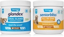 Vetnique Labs Seniorbliss All-in-One Multivitamin Chews for Senior Dogs (60ct) & Glandex Anal Gland Support Soft Chew Treats with Pumpkin for Dogs (60ct Pork) Bundle