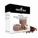 ProtiWise High Protein Shake & Pudding Mix | 15g Protein, Low Fat, Low Calorie, Low Sugar | Gluten Free KETO Diät | Meal Ersatz für Hunger Control | Mocha Flavor | 5/Box