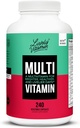 LIVELY VITAMIN CO. Multivitamin - 37 Vitamine Mineralien und Extrakte - Energie - Gedächtnis - Immunfunktion - Herz- Gehirn - Fokus - Stimmung - Antioxidantien - Dairy Gluten Soy Frei - 240 Vegetarische Kapseln