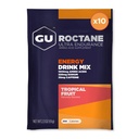GU Energy Roctane Ultra Endurance Energy Drink Mix, Vegan, Gluten-Free, Kosher, 35mg Koffein, und Dairy-Free n-the-Go Energy for Any Workout, 10 Single-Serving Packets, Tropical Fruit