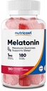 Nutricost Melatonin 1mg, 180 Gummies, Erdbeer aromatisiert - Glutenfrei, nicht gentechnisch verändert, kein Maissirup