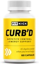 FITKICK Curb’D Capsules – Non-Prescription Appetit & Craving Support, Energy & Focus Formel mit natürlichen Extrakten – Raspberry Ketone, Green Coffee Bean & Citrus Aurantium – 60 Vegan Kapseln